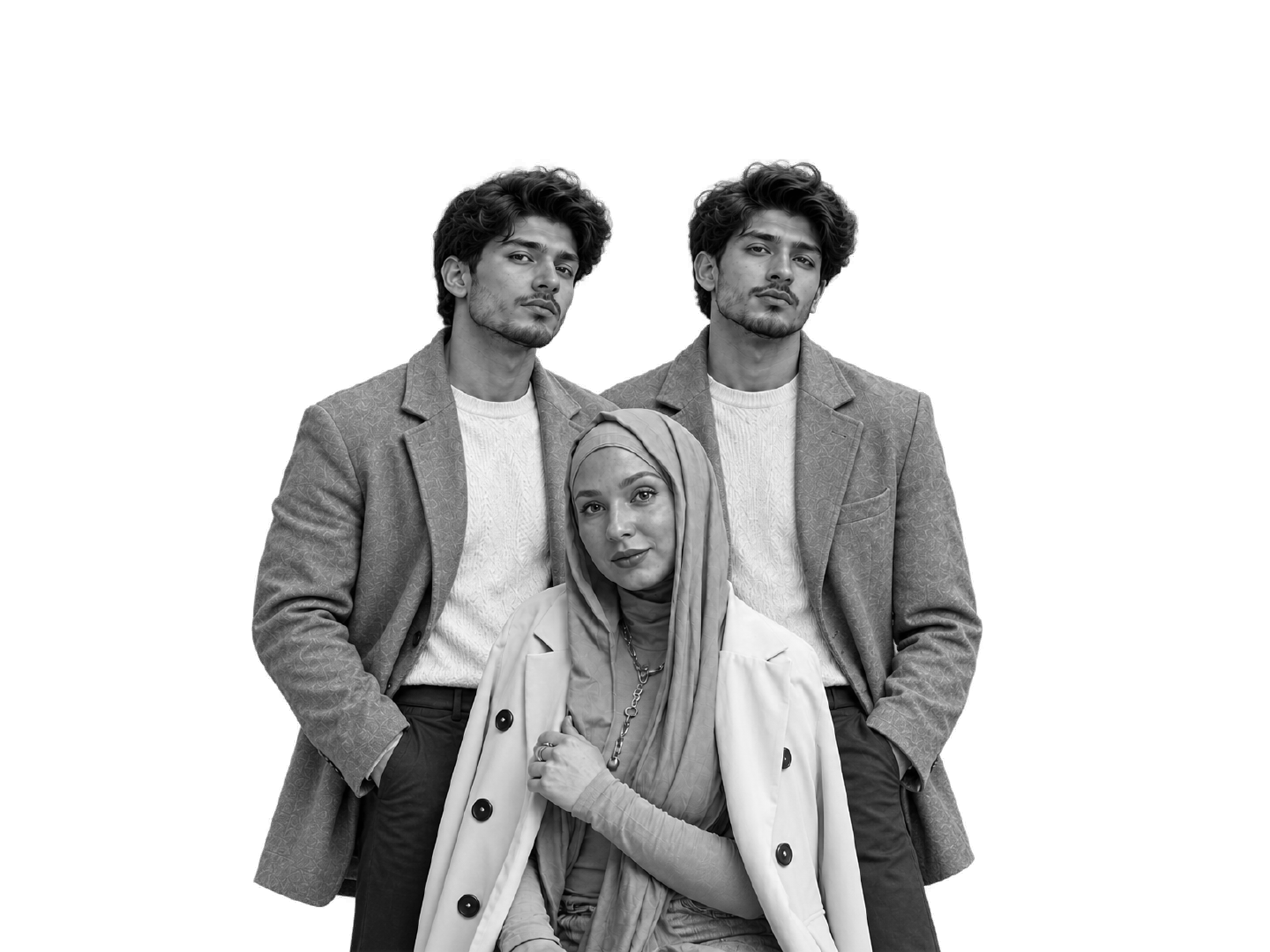 Three founders as shown in the Rhinova brand book